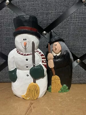 Midwest Of Cannon Falls Eddie Walker Snowman & Witch With Broom An Frogs • $50
