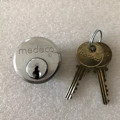 MEDECO  1 1/8  Mortise Cylinder  With  Original (2) Keys • $49.99