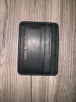 Michael Kors Men's Cardholder Wallet Black Leather • $14.99