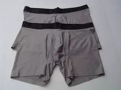 New Mens Under Armour 2 Pairs Of Pewter Gray Tech 6  Boxer Briefs Xl  38-40 • $13.99