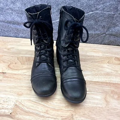 Steve Madden Women's Troopa Combat Military Style Boots Leather • $29.98