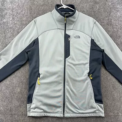 North Face Jacket Mens Large Gray Full Zip Fleece Lined Softshell Bomber Coat • $19.95