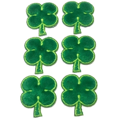 £2.99 • Buy Haberdashery Plush Patches Emroidered Shamrock Four Leaf Clover Green Pack Of 6