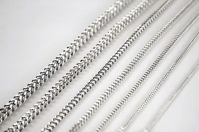 $1695.96 • Buy 14K White Gold Hollow Franco Necklace Chain Box Link Men Women 2mm~3.5mm 16~30 