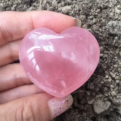 1Pc Natural Quartz Heart Shaped Pink Crystal Love Healing Gemstones CollectionPN • £4.70
