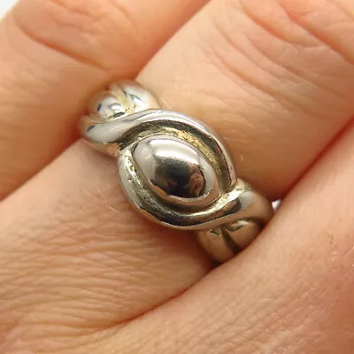 925 Sterling Silver Twisted Design Ring Size 7 • $28.99