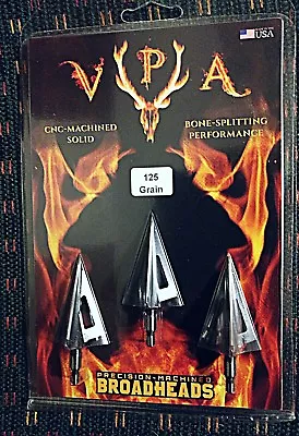 VPA 3 Blade Broadheads 125 Grain Vented 3 Pack • $52.99
