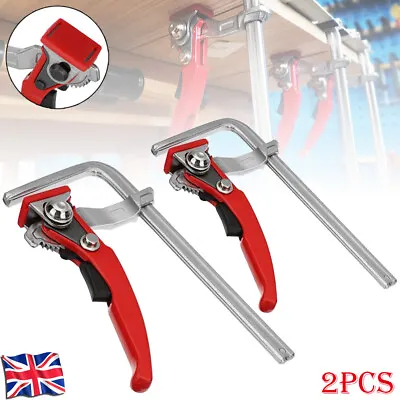 2 X Alloy Steel Quick Ratchet Track Saw Guide Rail Clamp For MFT Table Woodwork • £30.49