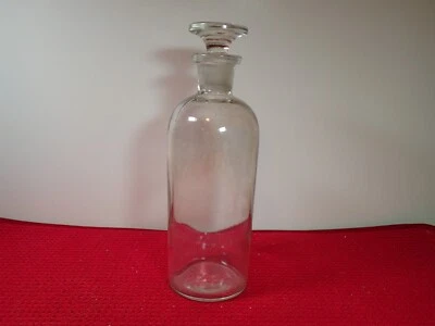 $18 • Buy Vintage Glass Ground Lid Apothecary Jar Or Laboratory Bottle Pharmacy Use
