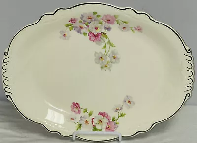 Homer Laughlin FLUFFY VIRGINIA ROSE 11 1/2  OVAL PLATTER • $16