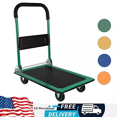 Push Cart Dolly 660 Lbs Moving Platform Hand Truck Flat Bed Wagon For Warehouse • $98.52
