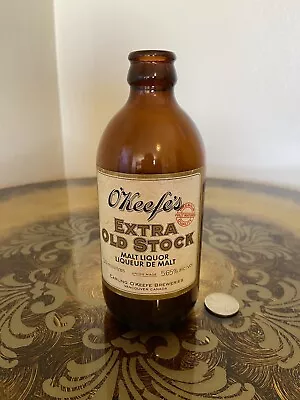 Rare O’Keefes Malt Liquor Amber Glass Bottle Vintage Vancouver Canada • $14