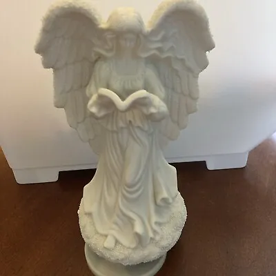 Angel Music Box Ivory Bisque Rotating Prayer Book Works 9” Tall Vintage • $15