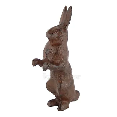 Bunny Rabbit Figurine Statue Cast Iron Rustic Garden Yard Patio Decor 7 3/4 Inch • $32.95