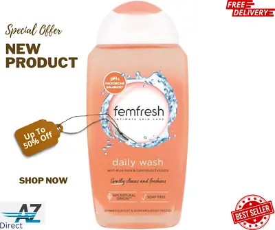 £2.37 • Buy Best Femfresh Daily Vaginal Wash Clean Hygiene Gel Natural Aloe&Calendula 25