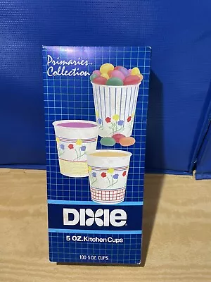 Vintage 1987 Primaries Collection DIXIE Cups 100-5Oz Kitchen Cups Floral New OS • $50