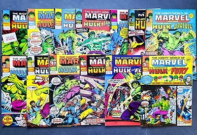 The MIGHTY WORLD Of MARVEL Weekly Lot (Bundle Of 13 Marvel UK 1970's) • £6.99