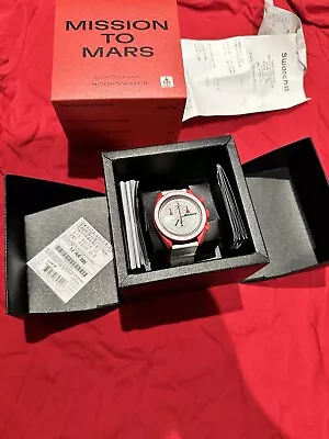 Full Set - Omega Swatch Mission To Mars Watch Red • $160.50