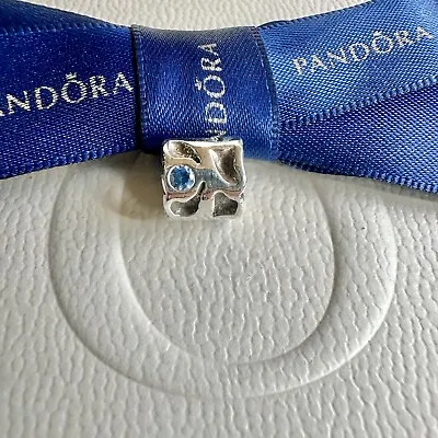 Authentic Sterling Silver Pandora Blue Pond Patchwork Bead Charm #790336CZB • $25