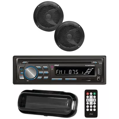 Pyle PLCDBT65MRW Bluetooth Marine Stereo Radio CD Receiver & 2x 6.5'' Speakers • $119.99