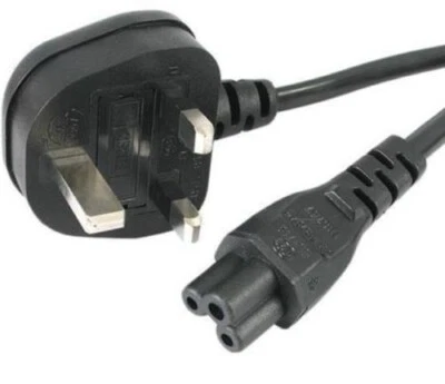 £3.99 • Buy Collection Only - 3 Pin Uk Plug C5 Clover Leaf Mains Power Cable