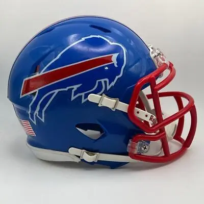 Buffalo Bills CUSTOM Royal Blue - Red Facemask Mini Football Helmet • $65