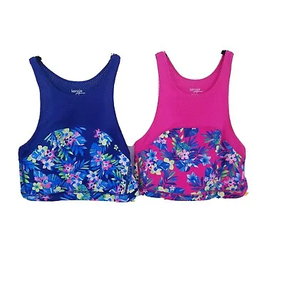 Kensie Medium Tropical Cropped Tank Tops Lot Of 2 Womens Floral Keyhole Back • $32.34