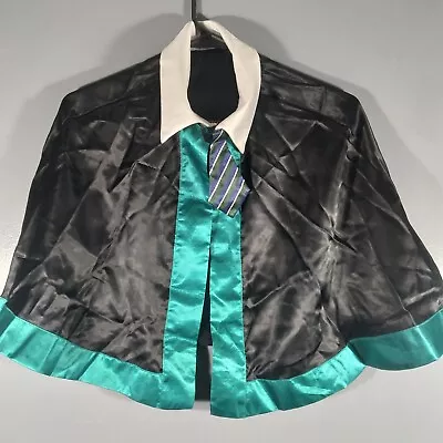 Kids Sz S Halloween Vampire Cape Green Striped Tie Fancy Dress Costume Dracula • $1.99