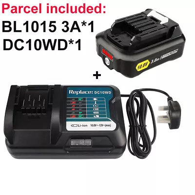 For Makita 10.8V 12V 3.0Ah Li-Ion Battery BL1040b BL1041 BL1015+DC10WD Charger • £29.68