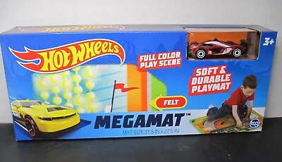 Hot Wheels MEGAMAT 31.5  X 27.5  Table /Floor Felt Play Mat Sportscar Included • $9.99