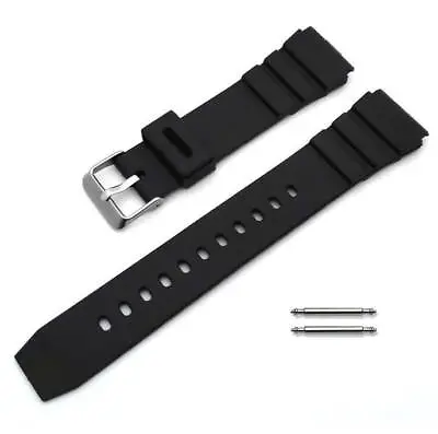 Black Rubber Silicone Diver's Style Replacement Watch Band Strap SS Buckle #4031 • $11.95