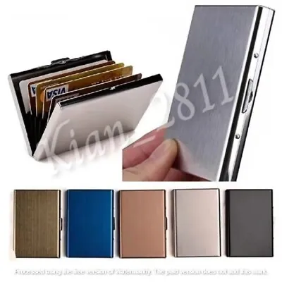 £4.99 • Buy Metal Wallet Credit Card Holder RFID Blocking Aluminum Protector Thin Case Box.
