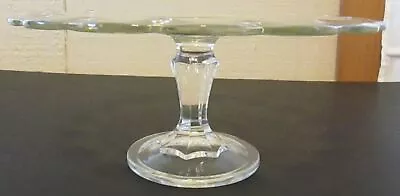 Vintage Indiana Teardrop Scalloped Edge Clear Glass Pedestal Cake Plate Stand • $19.99