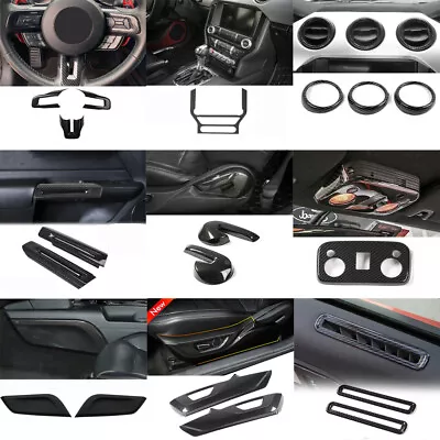 18x Carbon Fiber Steering Wheel Dash Panel Cover Trim Kits For Ford Mustang 15+ • $235.99