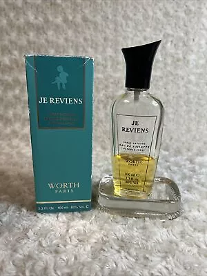 Vintage JE REVIENS Worth Paris Eau De Toilette Spray 3.3 Fl Oz 100 Ml. • $9.60