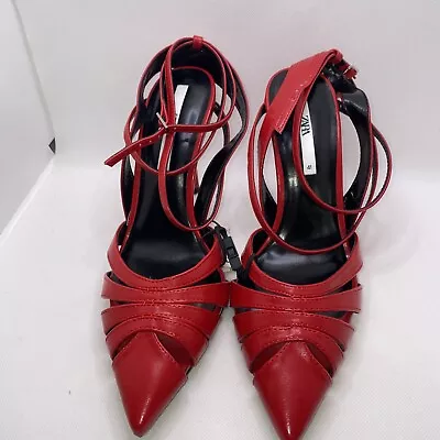 $50 • Buy Zara Womens Ared Shoes High Heels Size 10 (#￼1029)F