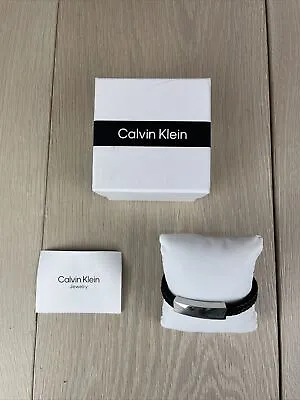 Calvin Klein Black Leather/ Silver Bracelet  • £29.99