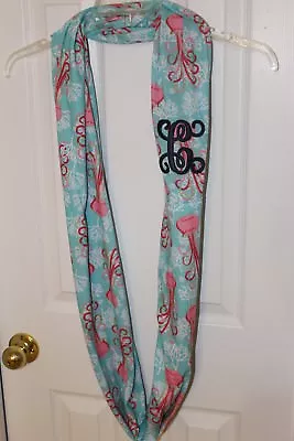 Simply Southern Infinity Scarf With Letter C Iron On Jellyfish Print Monogram • $9