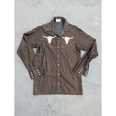 Vintage 80s Embrpidered Western Snap Button Shirt S • $27