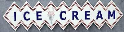 Vintage Old Antique Look Metal Ice Cream Advertising Sign Diamond Shaped • $64.99