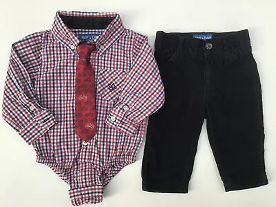 £5.99 • Buy Baby Boy 6-12 Mth Andy & Evan Little Gentlemen Shirt Tie Bodysuit & Trousers VGC