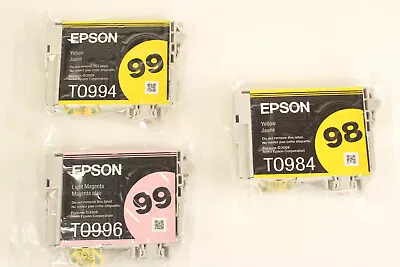 3x Epson 99 Yellow Ink Cartridge T0994- 98 TO984-Yellow- TO996-light Magenta • $21.81