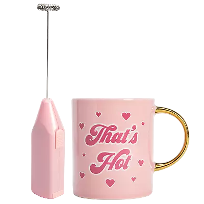 16oz Ceramic Coffee Mug And Electric Milk Frother Set - Battery Powered • $15.97