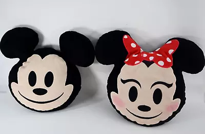 Disney Mickey & Minnie Mouse Pillows Emoji 13  Plush Stuffed Without Tags • $12.40