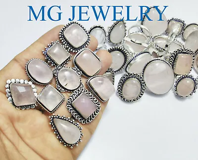 Labradorite Amethyst Moonstone & Mix Gemstone Lot 925 Silver Plated Rings • £78.95