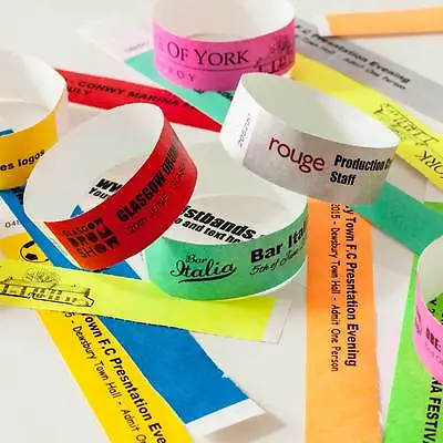 £180 • Buy Custom Printed Or Plain Tyvek Wristbands Paper Events Festivals Party Parties