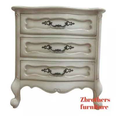 Vintage French Provincial Carved Painted Lamp End Table Night Stand B • $386.10