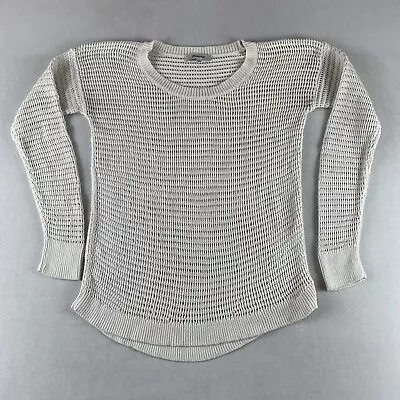 Madewell Open Knit Sweater Pullover Womens Xs Ivory Longsleeve Cotton • $4