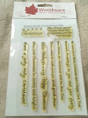 £6 • Buy Woodware  Craft Collection Clear Stamps Christmas Sentiments New In Package