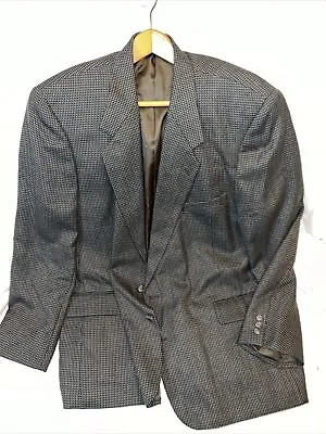 Vintage Hardy Amies London Sport Coat Blazer Suit Jacket Brown Tweed 52L Brown • $27.95